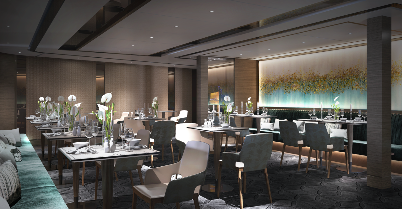 Alarwool - custom woven carpets - ritz carlton yacht evrima aqua restaurant 2