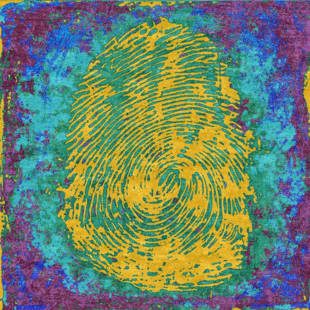 Alarwool - custom woven carpets - fingerprint 2 lorenzo quinn alarwool